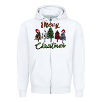 White merry christmas trees Zipper Hoodie - RanaPortraitStore