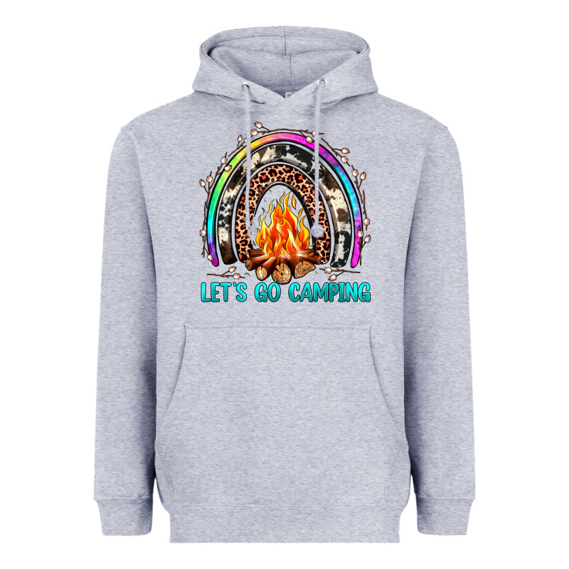 Let's Go Camping Rainbow Heavyweight Hoodie by JahusDesignShop | Teevron