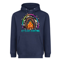 Navy let's go camping rainbow Heavyweight Hoodie - JahusDesignShop