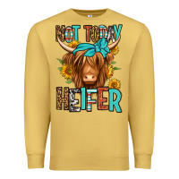Antique Gold not today heifer long haired cow Premium Sweatshirt - Jasminsmagicworld