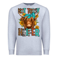 Heather Grey not today heifer long haired cow Premium Sweatshirt - Jasminsmagicworld