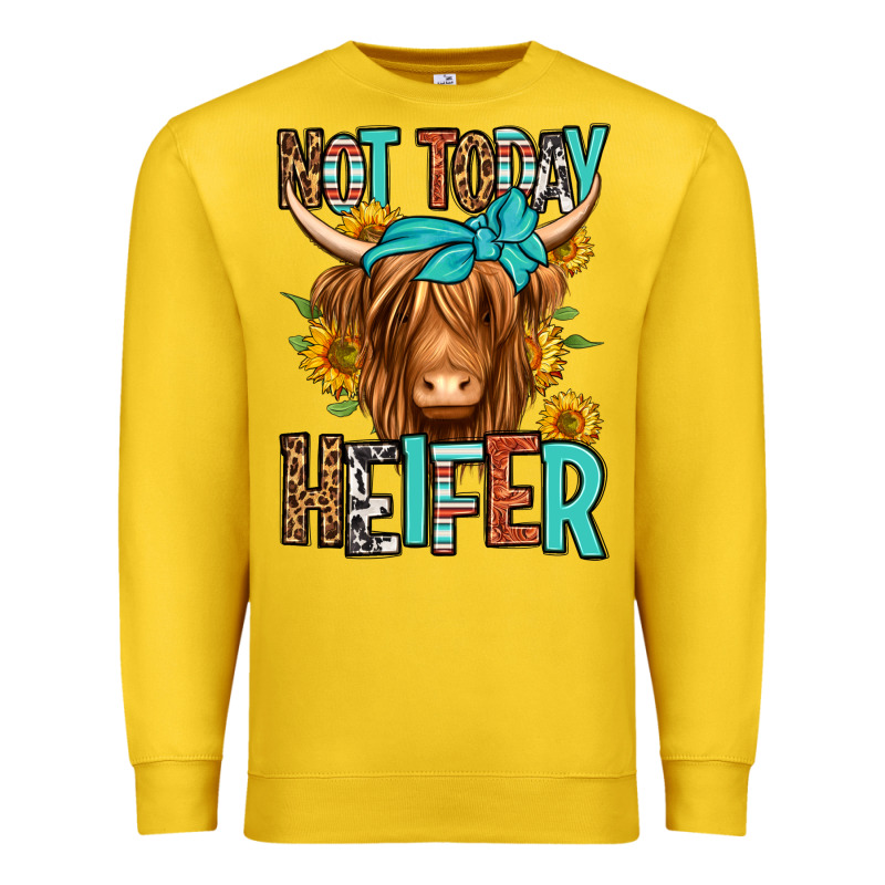Not Today Heifer Long Haired Cow Premium Sweatshirt by Jasminsmagicworld | Teevron