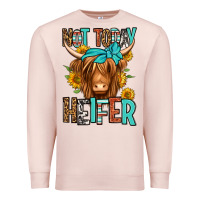 Pale Pink not today heifer long haired cow Premium Sweatshirt - Jasminsmagicworld