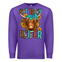 Purple not today heifer long haired cow Premium Sweatshirt - Jasminsmagicworld
