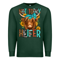 Sports Green not today heifer long haired cow Premium Sweatshirt - Jasminsmagicworld