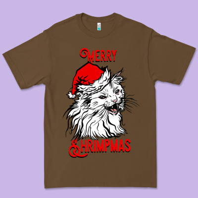 Merry Christmas Cat Premium Tee Designed By Sublimationcraftshop