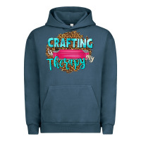 Pigment Midnight Navy crafting is my therapy Urban Hoodie - NancyCooperArtShop