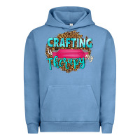 Pigment Pebble Blue crafting is my therapy Urban Hoodie - NancyCooperArtShop