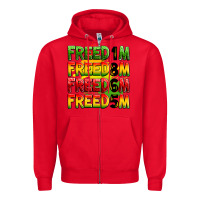 Red Freedom 1865 Zipper Hoodie - Zillion Design Studio