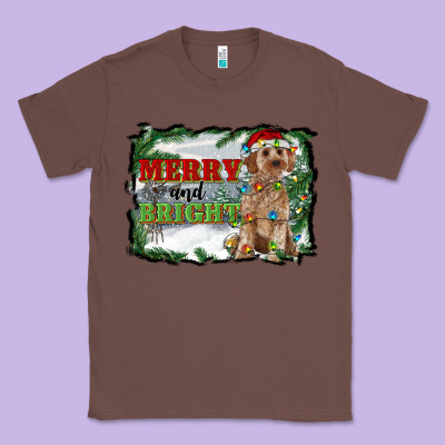 Merry And Bright Cockapoo Classic Tee Designed By Ranaportraitstore