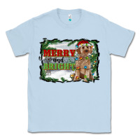 Dusty Blue merry and bright cockapoo Classic Tee - RanaPortraitStore