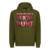 Army Green somebodys feral aunt Premium Hoodie - MaliasSmallBusiness