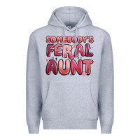 Heather Grey somebodys feral aunt Premium Hoodie - MaliasSmallBusiness
