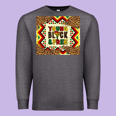 Young Black And Free Premium Sweatshirt Designed By Artiststas
