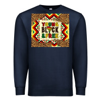 Navy young black and free Premium Sweatshirt - Artiststas