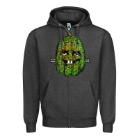 Charcoal Heather leopard pumpkin frankestein Zipper Hoodie - RanaPortraitStore