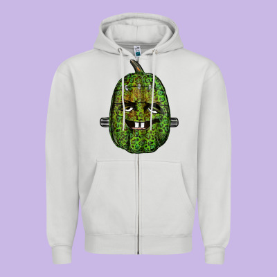 Leopard Pumpkin Frankestein Zipper Hoodie Designed By Ranaportraitstore
