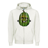 Oatmeal Heather leopard pumpkin frankestein Zipper Hoodie - RanaPortraitStore