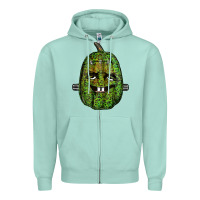 Seafoam leopard pumpkin frankestein Zipper Hoodie - RanaPortraitStore