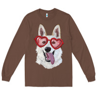 White Shepherd With Love Glasses Long Sleeve Tee | Teevron