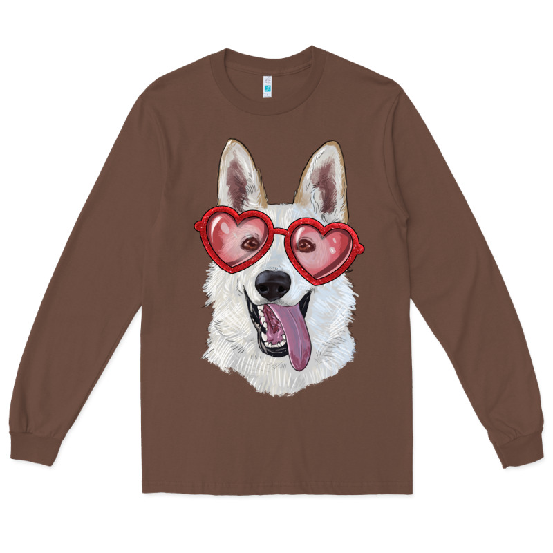 White Shepherd With Love Glasses Long Sleeve Tee by RanaPortraitStore | Teevron