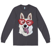 Smoke white shepherd with love glasses Long Sleeve Tee - RanaPortraitStore