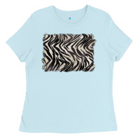 Baby Blue zebra pattern background Ladies Tee - BarkalooDesign