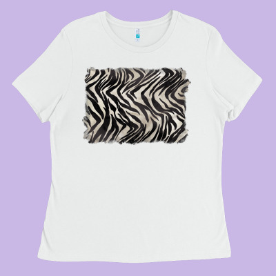 Zebra Pattern Background Ladies Tee Designed By Barkaloodesign