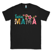 Black twin mama with flowers Classic Tee - texasbilliewilder