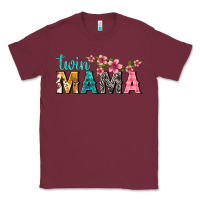 Burgundy twin mama with flowers Classic Tee - texasbilliewilder
