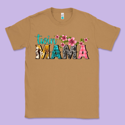 Twin Mama With Flowers Classic Tee Designed By Texasbilliewilder