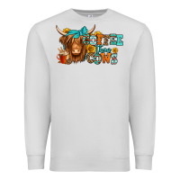 Dove Grey coffee then cows longhaired cow Premium Sweatshirt - Jasminsmagicworld
