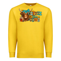 Lemon coffee then cows longhaired cow Premium Sweatshirt - Jasminsmagicworld