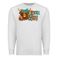 Oatmeal Heather coffee then cows longhaired cow Premium Sweatshirt - Jasminsmagicworld