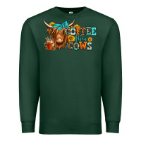 Sports Green coffee then cows longhaired cow Premium Sweatshirt - Jasminsmagicworld