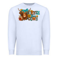 White coffee then cows longhaired cow Premium Sweatshirt - Jasminsmagicworld