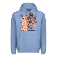 Colony Blue valentine jesus fills my cup Premium Hoodie - MaliasSmallBusiness