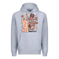 Heather Grey valentine jesus fills my cup Premium Hoodie - MaliasSmallBusiness