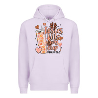 Lilac valentine jesus fills my cup Premium Hoodie - MaliasSmallBusiness