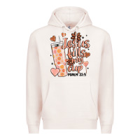 Pale Pink valentine jesus fills my cup Premium Hoodie - MaliasSmallBusiness