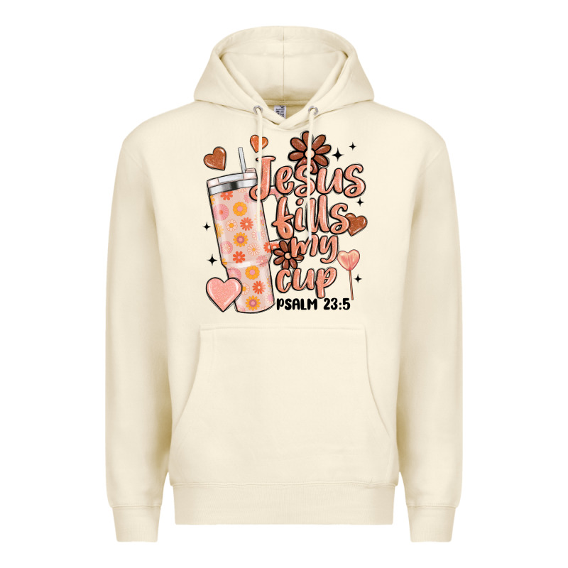 Valentine Jesus Fills My Cup Premium Hoodie by MaliasSmallBusiness | Teevron