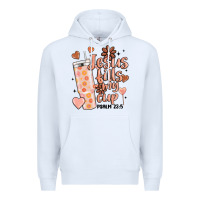 White valentine jesus fills my cup Premium Hoodie - MaliasSmallBusiness