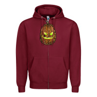 Burgundy watercolor leopard pumpkin Zipper Hoodie - RanaPortraitStore
