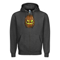 Charcoal Heather watercolor leopard pumpkin Zipper Hoodie - RanaPortraitStore