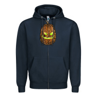 Navy watercolor leopard pumpkin Zipper Hoodie - RanaPortraitStore