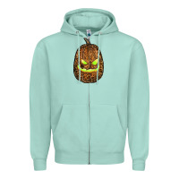 Seafoam watercolor leopard pumpkin Zipper Hoodie - RanaPortraitStore