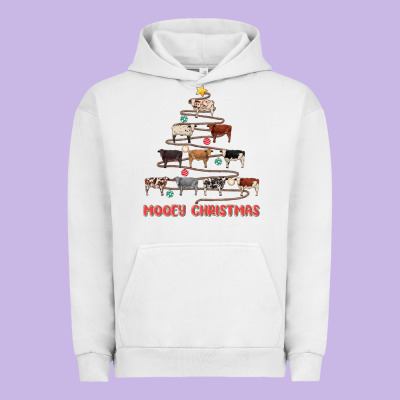 Mooey Christmas Urban Hoodie Designed By Maliassmallbusiness