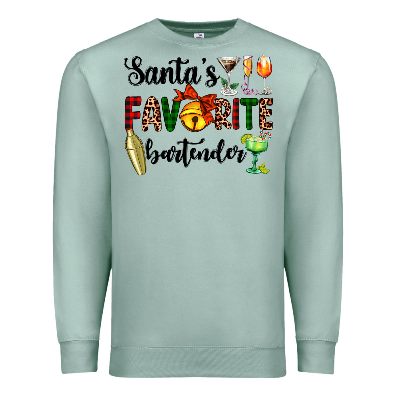 Santa's Favorite Bartender Premium Sweatshirt by AdoDesignShop | Teevron