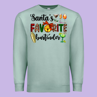 Santa's Favorite Bartender Premium Sweatshirt Designed By Adodesignshop
