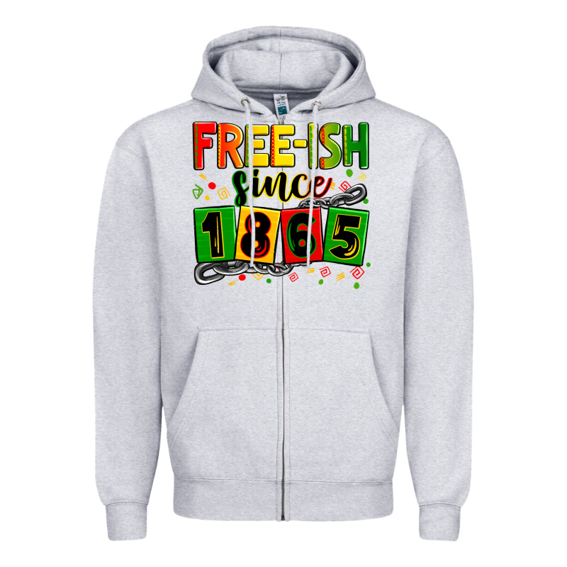 Free-ish Since 1865 Zipper Hoodie by Zillion Design Studio | Teevron